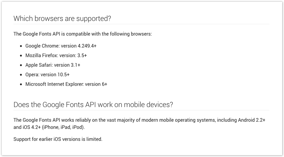 Screenshot showing Google Fonts are very common and easy to implement. While they are still not 100% supported in all email clients, they offer more support than Custom Web...