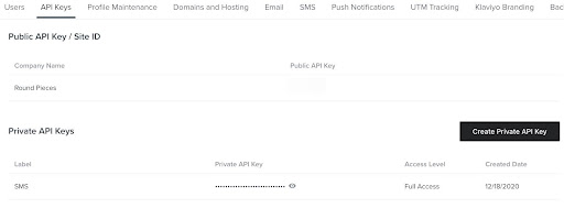 Screenshot showing Be sure to save the key in a safe location for later use.
