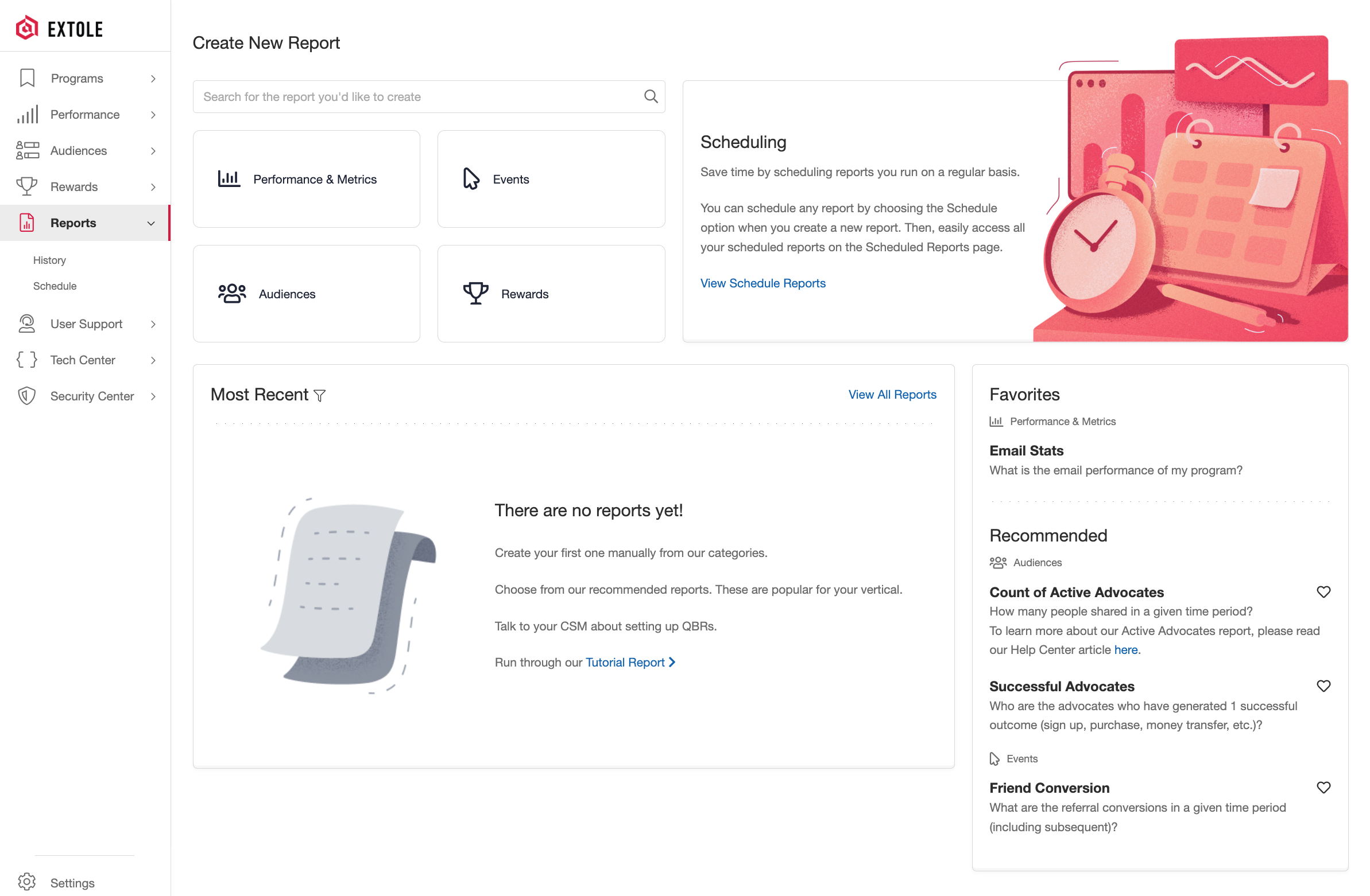 Screenshot showing Extole platform delivers the essential part of successful growth and engagement programs: quick, accurate, and rich reporting. All data accumulated by your...