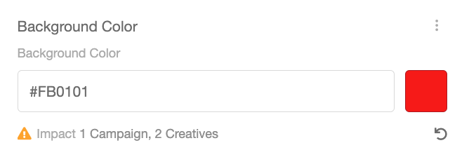 Screenshot showing After you change a setting, a Reset icon (counter-clockwise arrow) will appear. You can click this icon to quickly revert your changes.