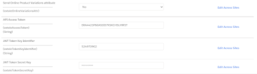 Screenshot showing For the Send Online Product Variations attribute, select No from the dropdown menu.