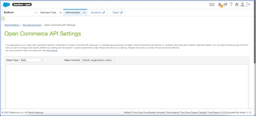 Screenshot showing From the Select Type dropdown, choose Data. Leave the Select Context dropdown set to Global (organization-wide).