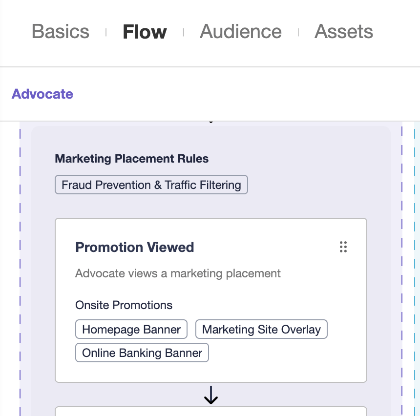 Screenshot showing Here, you will see any previously enabled onsite or email promotions.