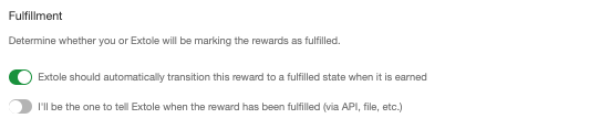 Screenshot showing Choose Custom Reward.