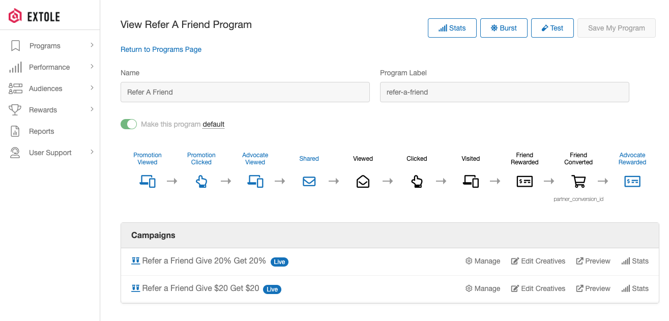 Screenshot showing Your program flow diagram may look different from one or more of your campaign flow diagrams if you are A/B testing the presence or absence of a step. For...