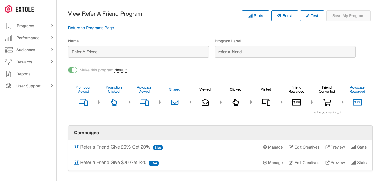 Screenshot showing Your program flow diagram may look different from one or more of your campaign flow diagrams if you are A/B testing the presence or absence of a step. For...