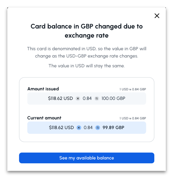 Screenshot showing Reward global participation in your Extole programs with the Tremendous international Visa gift card. The value is awarded in USD but transferred to local...