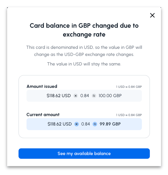 Screenshot showing Reward global participation in your Extole programs with the Tremendous international Visa gift card. The value is awarded in USD but transferred to local...