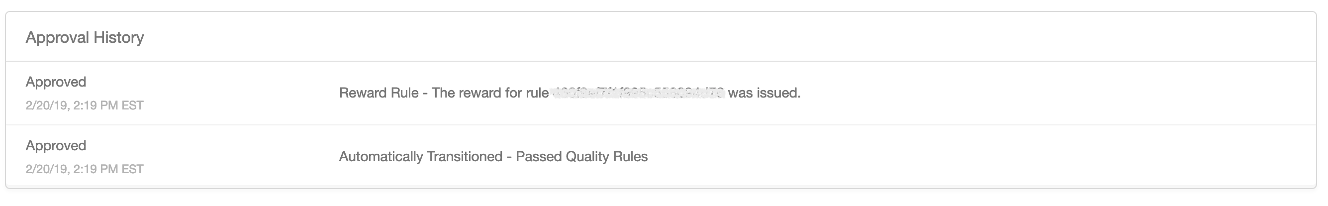 Screenshot showing Not all approved events get rewarded, even if the event passed the set of quality rules you may have configured. This may occur because the event did not...
