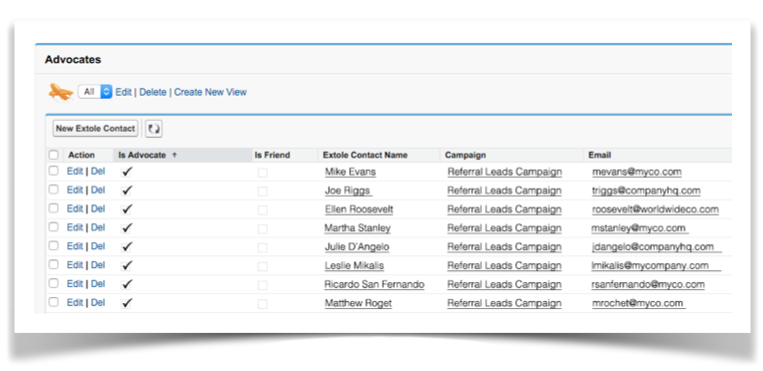 Screenshot showing Use advocate and friend data to power CRM and ESP driven marketing initiatives. These integrations can be backend, file-driven, or share time depending on...