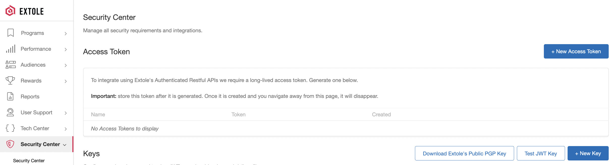 Screenshot showing Scroll down to the Access Token section and click the + New Access Token button.