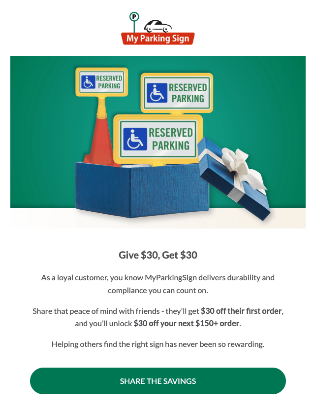 Screenshot showing The Advocate Invite Email is a promotional message used to invite people to join your referral program. It's designed to introduce the value of participating...