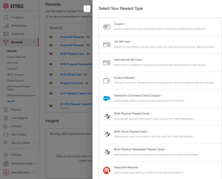 Screenshot showing Upon successful installation, a SessionM Reward Supplier is created and can be added to any Extole campaign. Through the SessionM Reward Supplier, Extole...