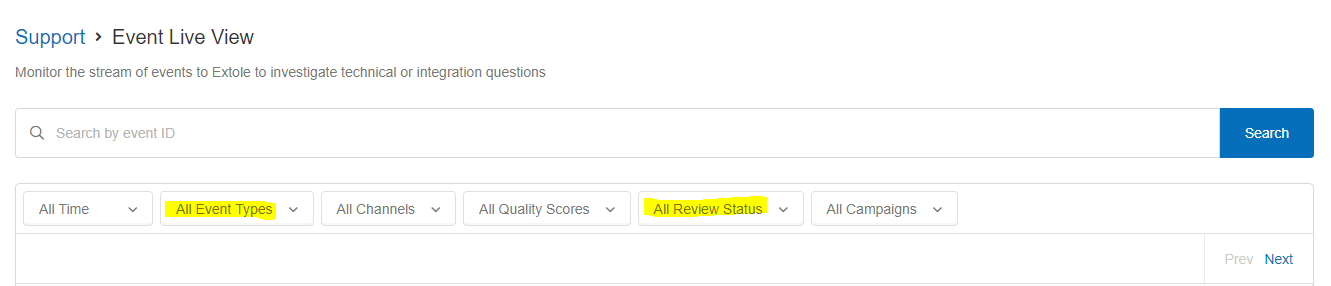 Screenshot showing You can filter for approved transactions by selecting the appropriate Review Status in the All Review Status drop down.
