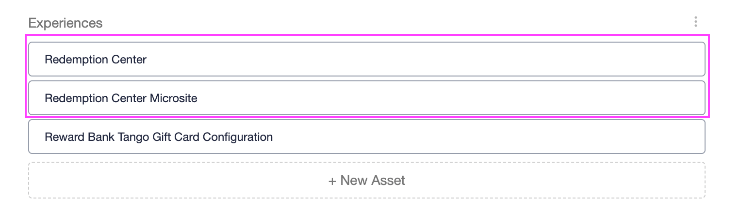 Screenshot showing The 'Redemption Center Microsite' simply redirects to the Redemption Center zone, so you only need to update one of them.