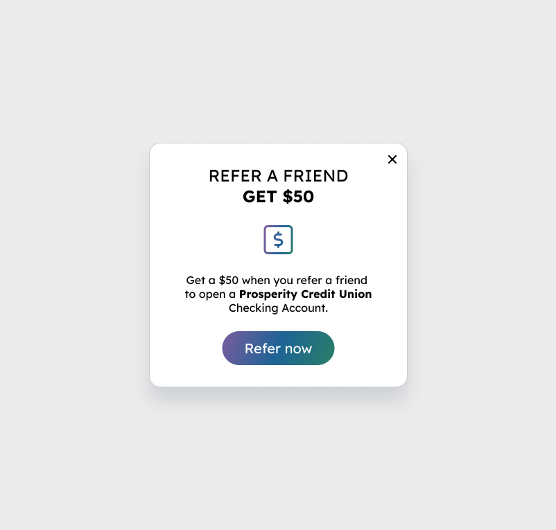 Screenshot showing CTA Deep Link: Drive directly to your Extole referral SSO page from the Q2 Discover Ad.