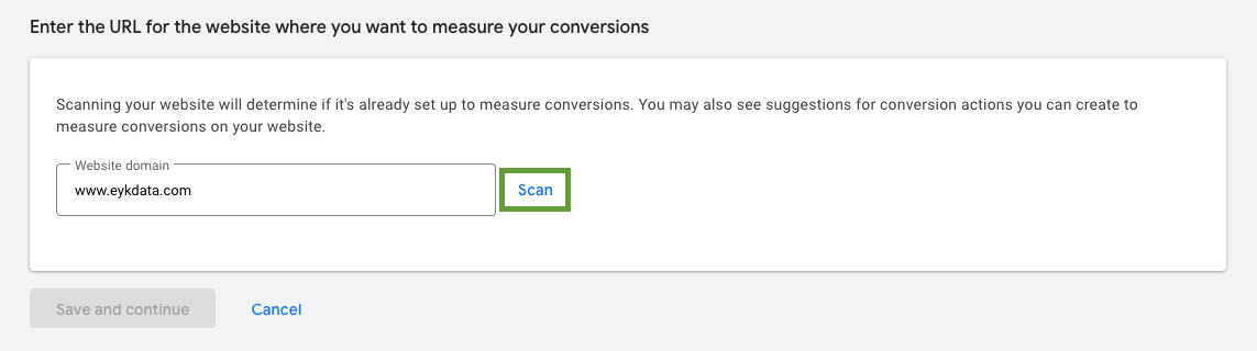 Scan website domain