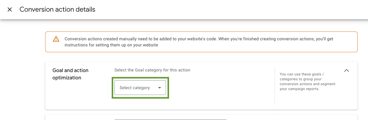 Select Purchase category