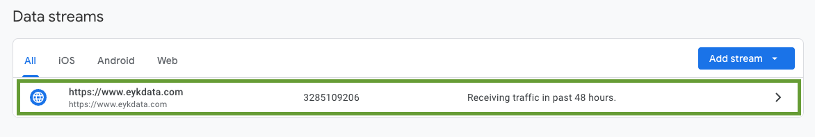 Select a data stream