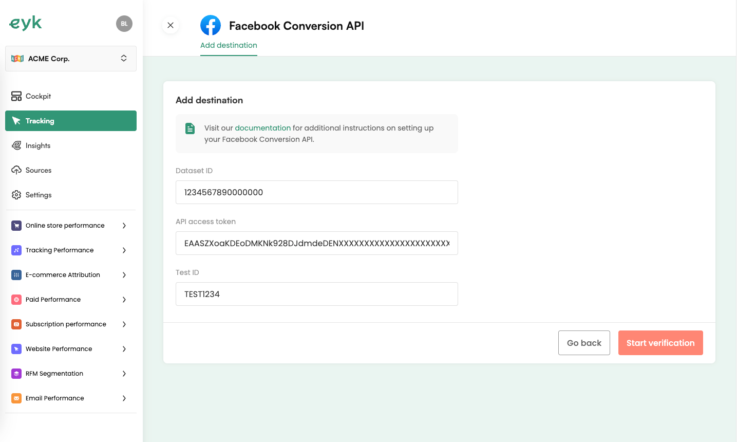 Meta Ads verification screen