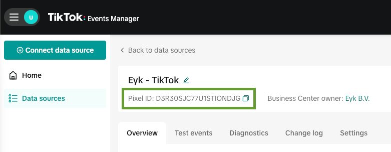 Pixel ID after creating a new pixel