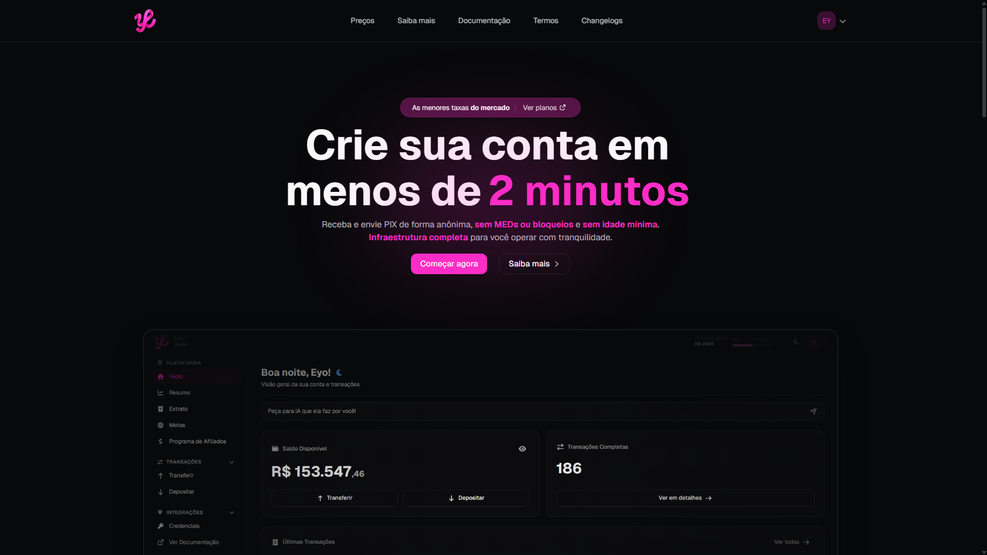 Eyo Wallet Dashboard Preview