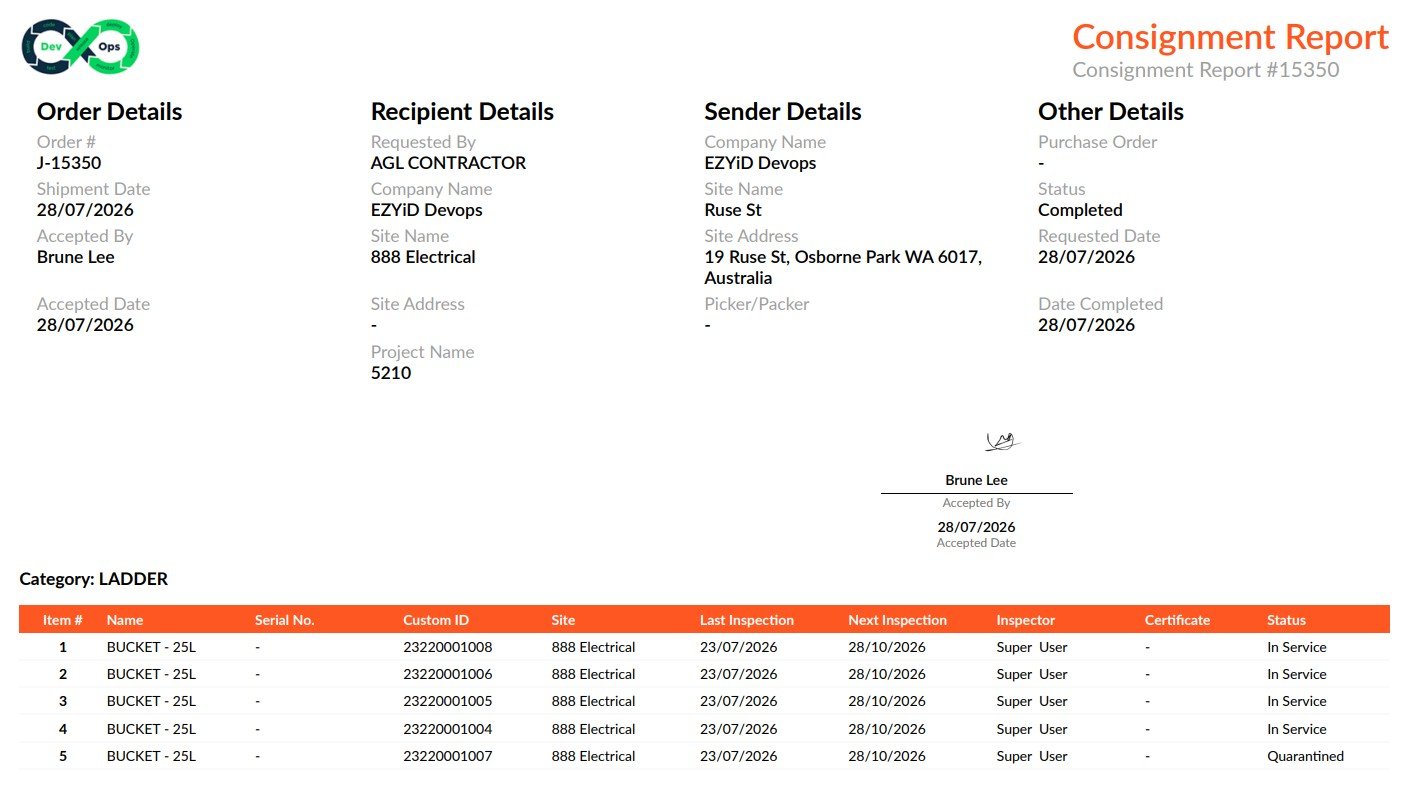 Consignment Manifest Report