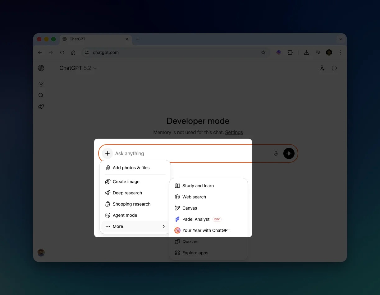 Enable Padel Analyst in chat