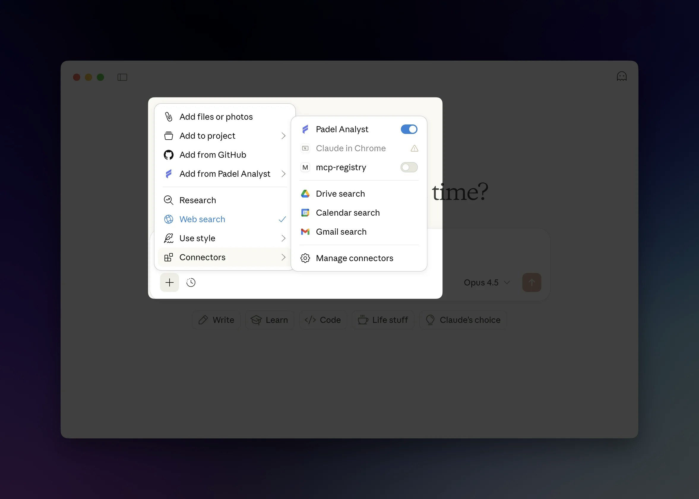 Enable Padel Analyst in chat