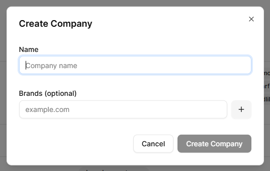 Create Company Window UI