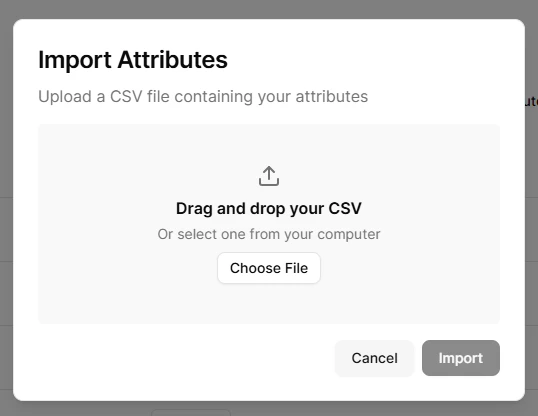 Importing Attributes UI