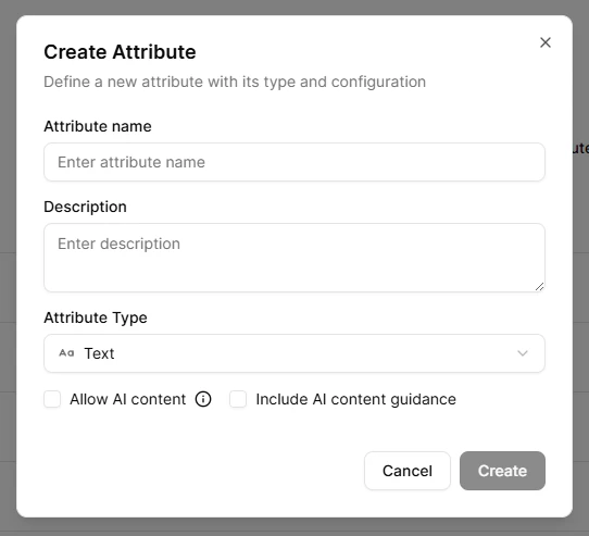 Create an Attribute UI