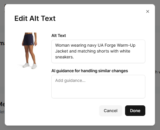 Editing an attribute UI