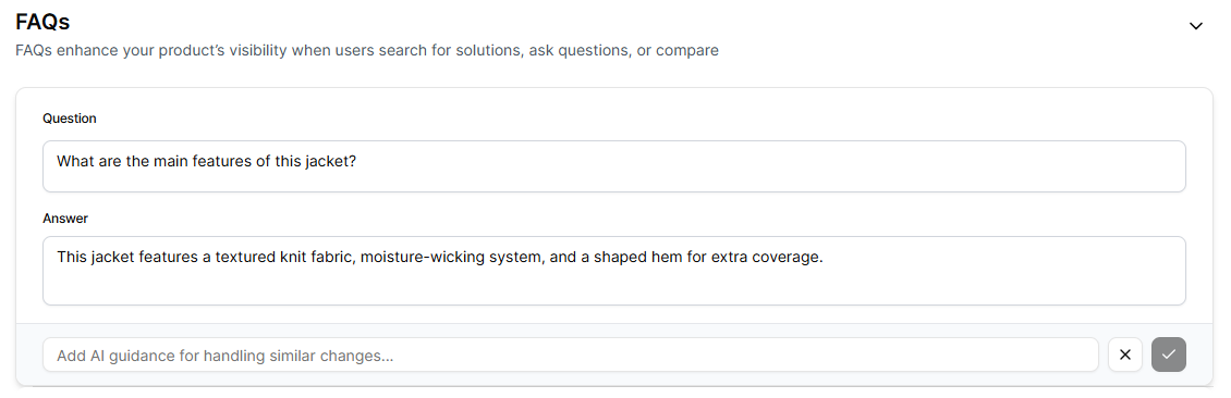 Editing an attribute UI