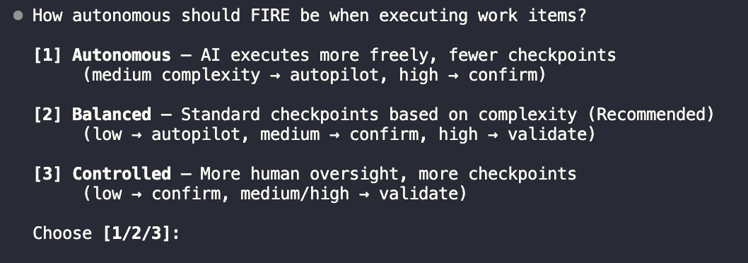 FIRE Autonomy Configuration