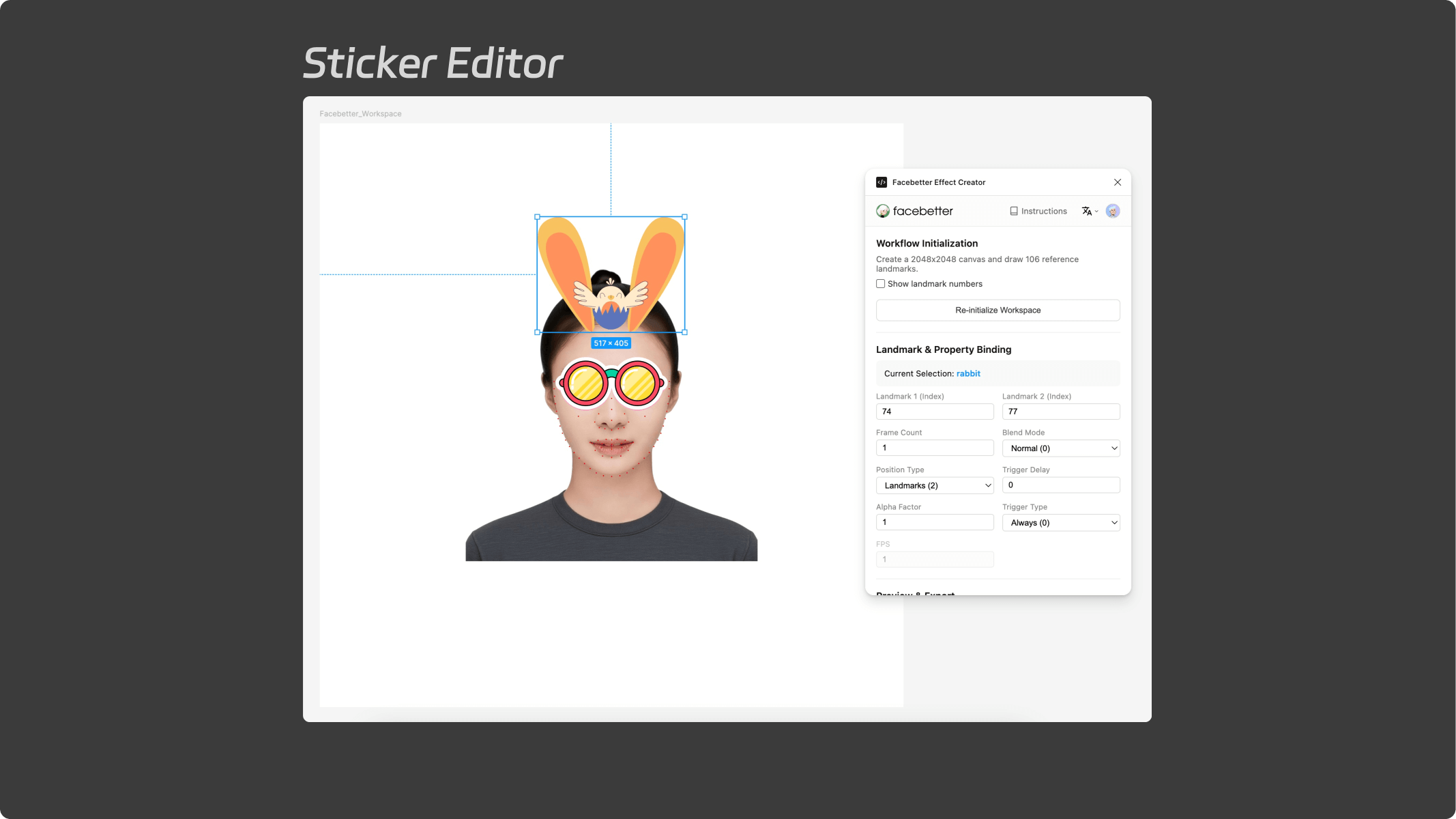 Editor del plugin Facebetter Effect Creator