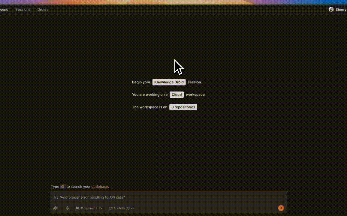 Factoryのセッション設定UIでクラウドテンプレートを接続するフロー