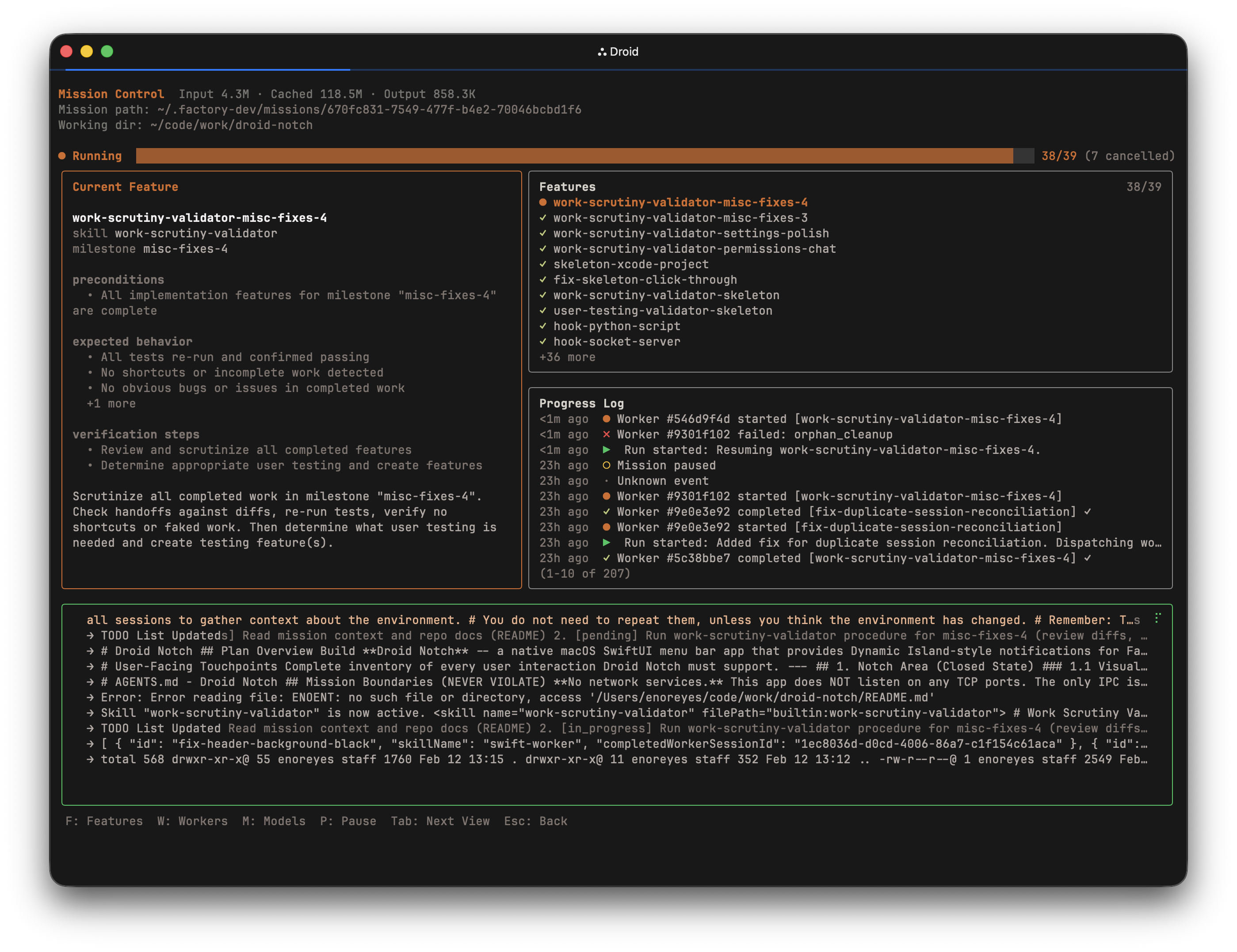 Mission Control orchestration view