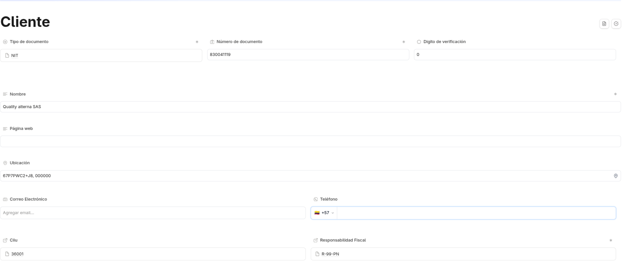 Customer general information form