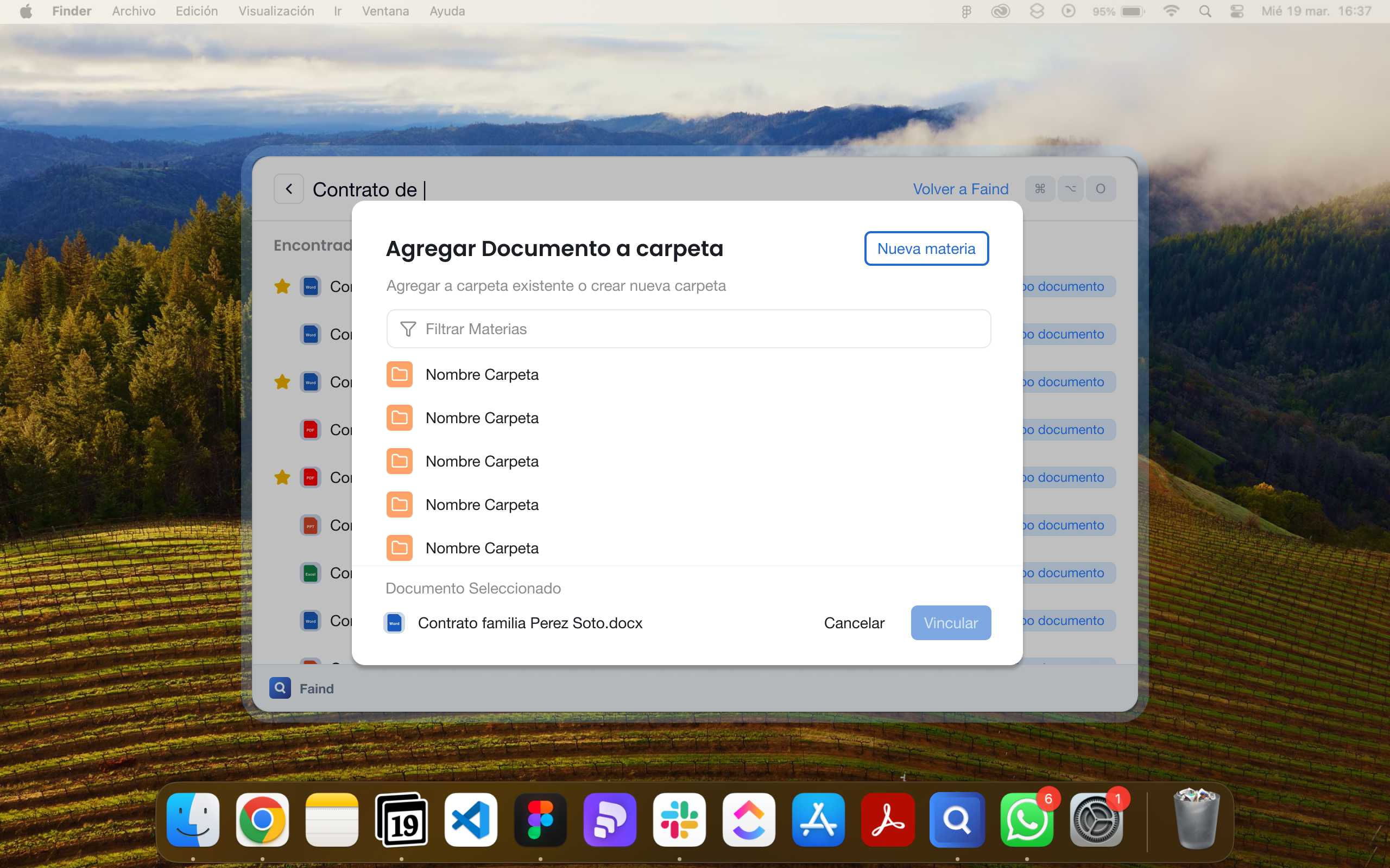 Selector de materias