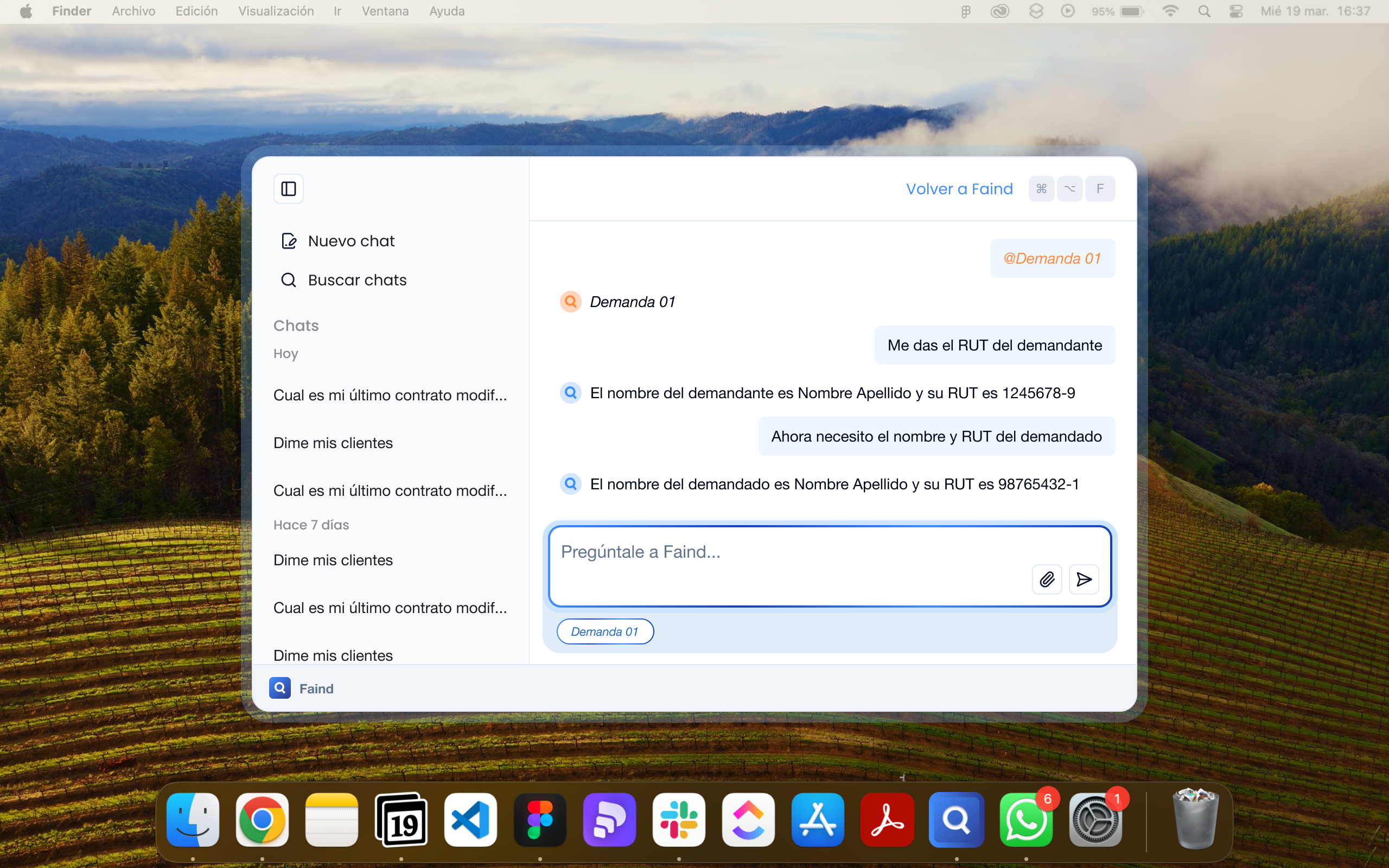 Conversación con contexto de materia