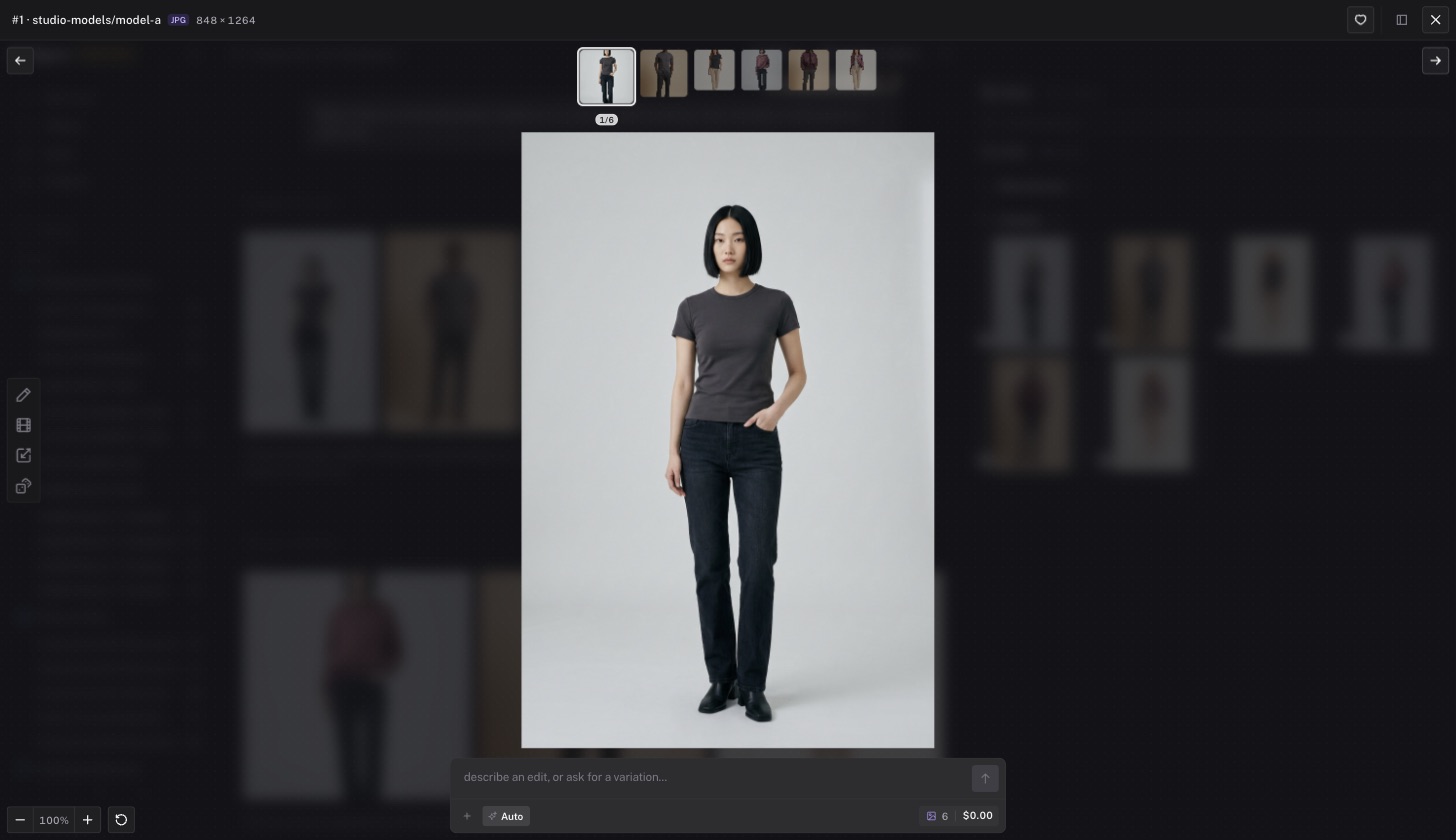 The media viewer with the filmstrip, the image toolbar on the left, and the edit composer at the bottom