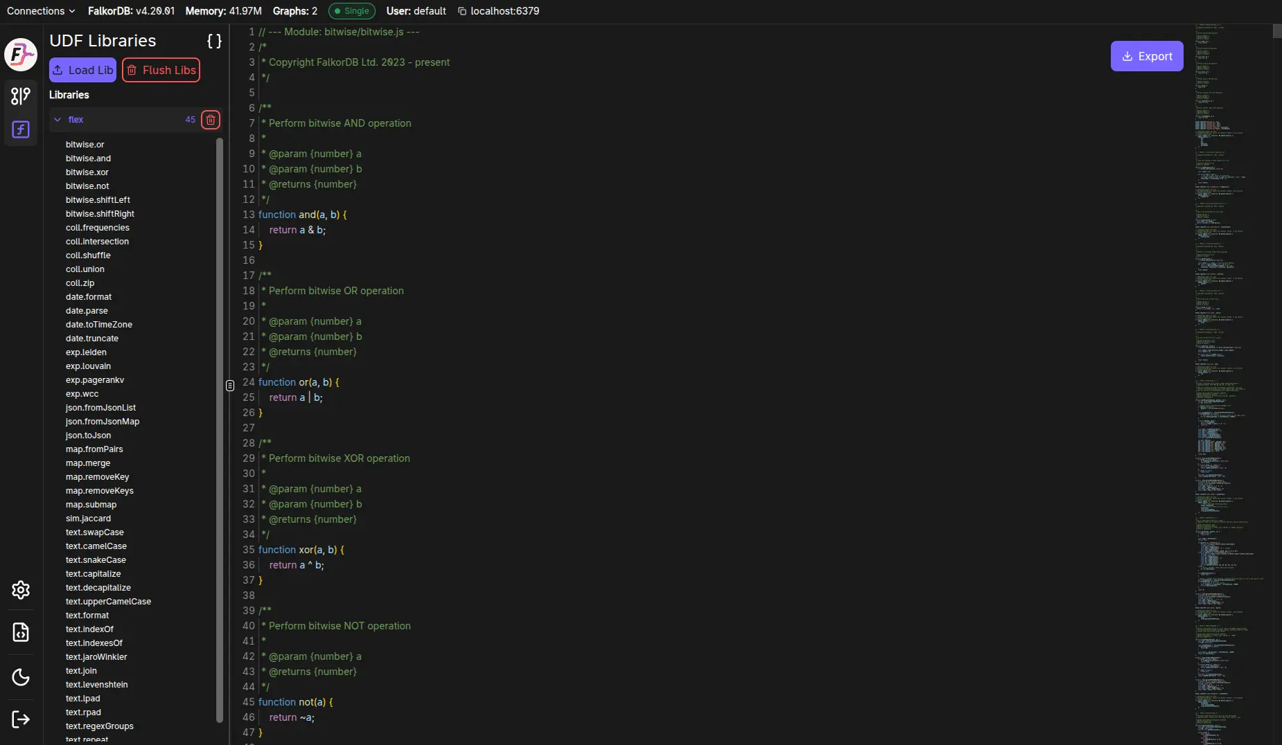 UDF libraries page