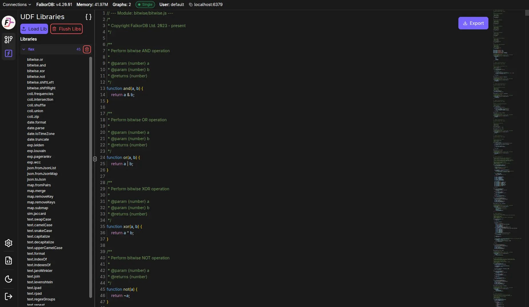 UDF libraries page