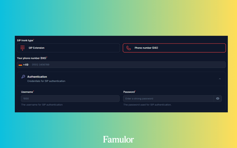 Geben Sie Ihre Daten entsprechend Ihrem Integrationstyp ein