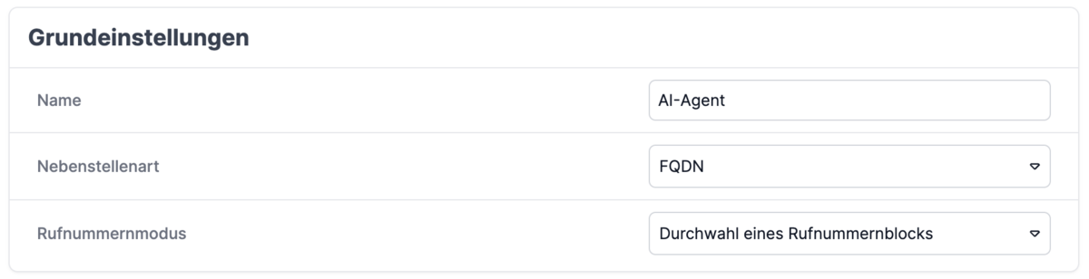 Select extension type FQDN connection