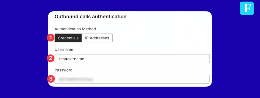 Set outbound credentials