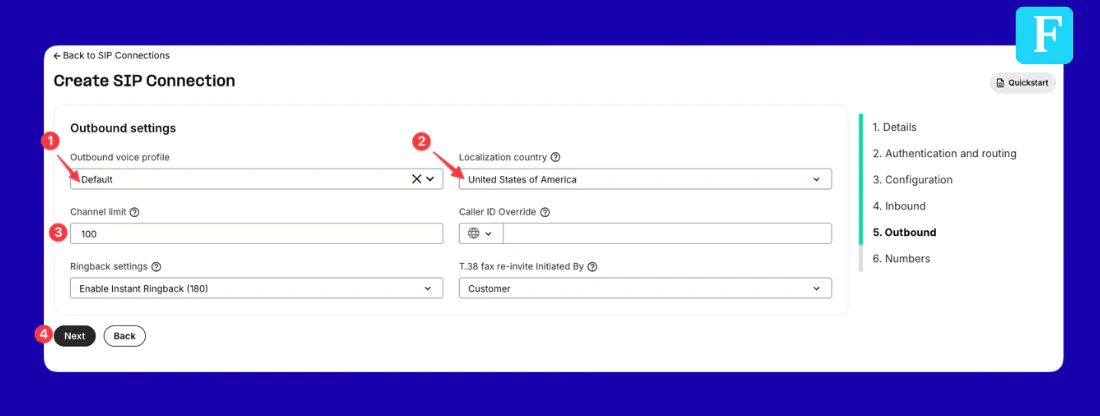 Configure outbound settings