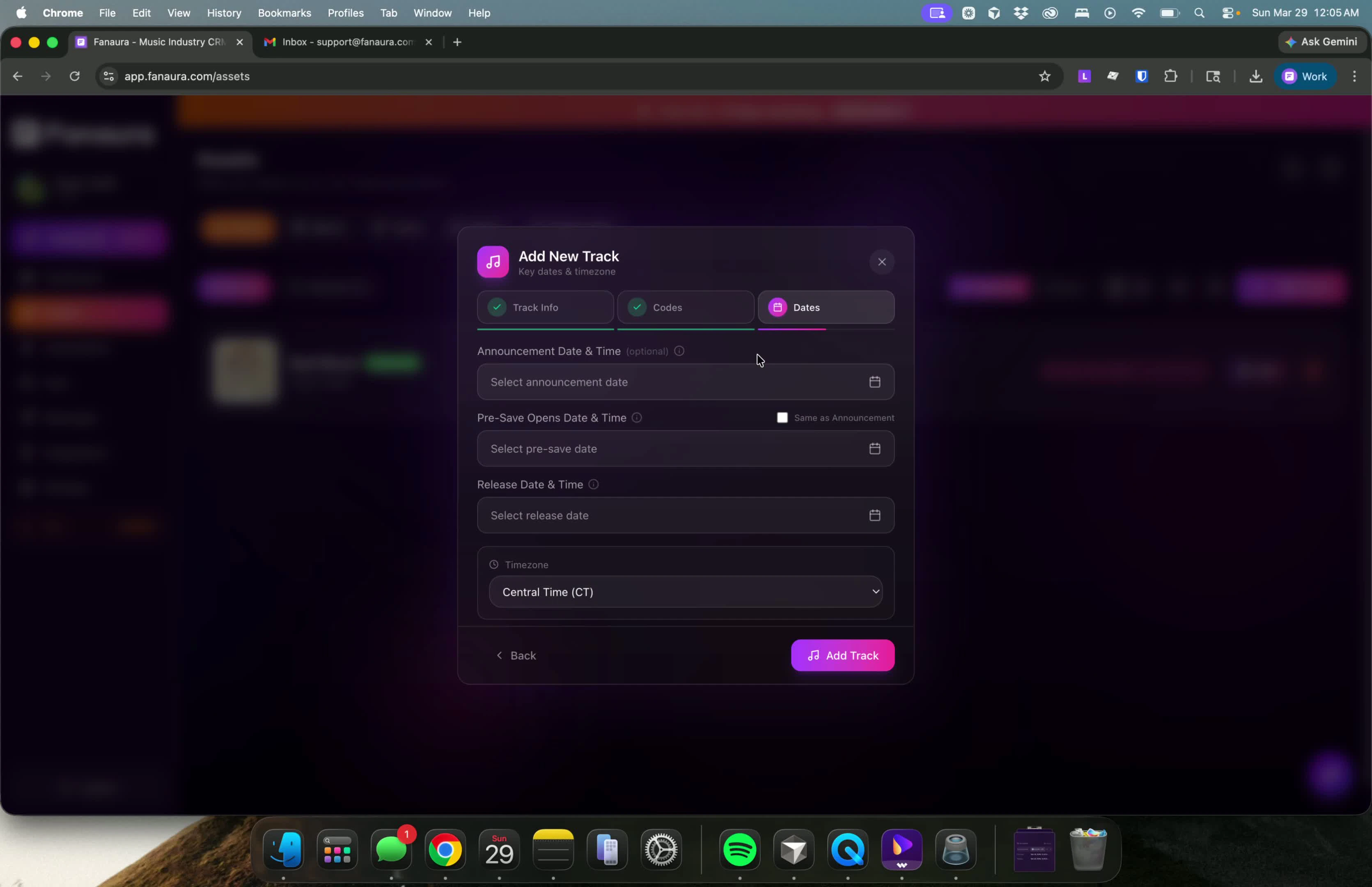 Announcement date in the music asset wizard