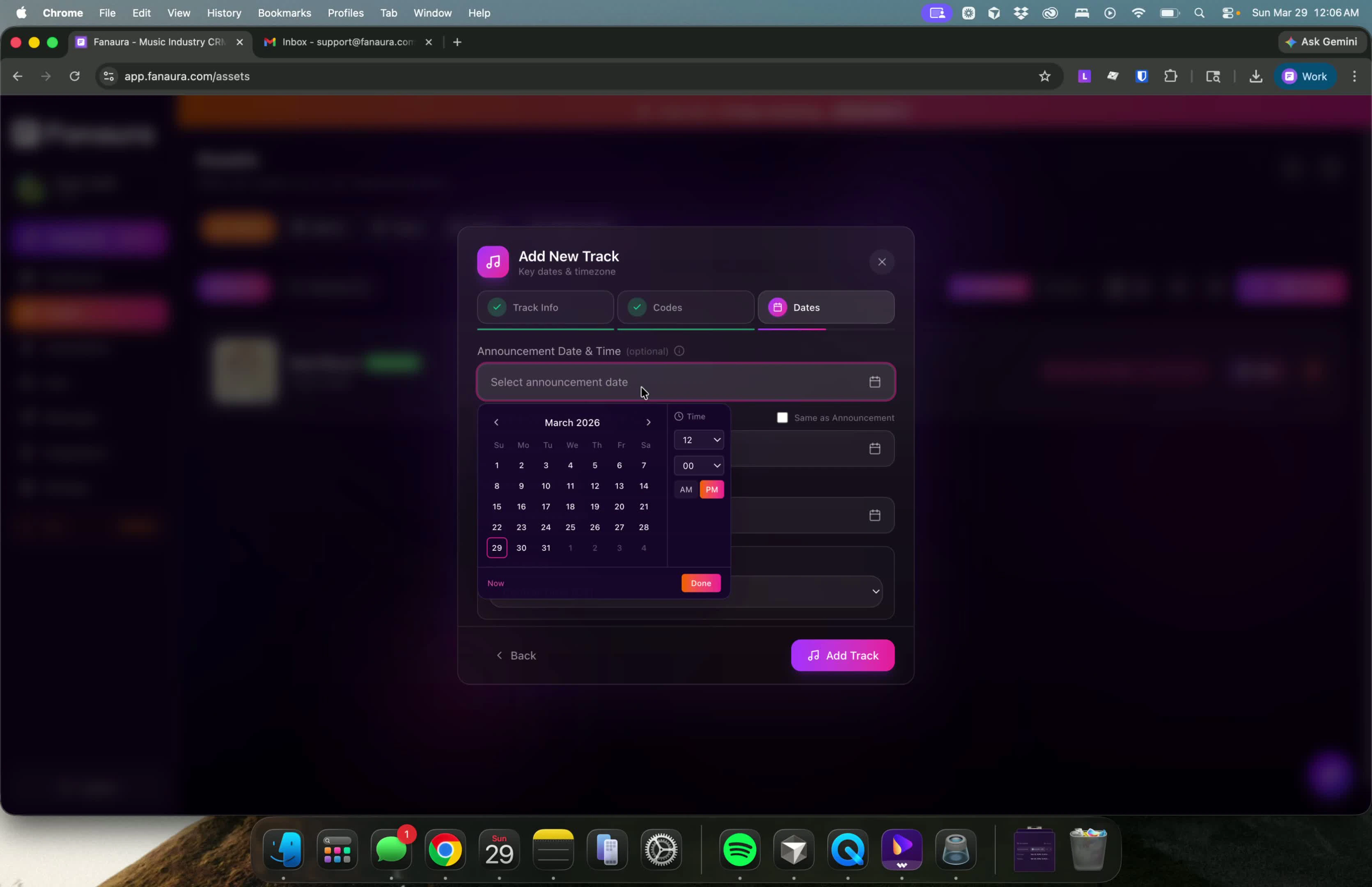 Pre-save opens date configuration
